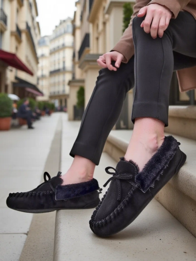 Royalfashion Women's moccasins with fur Ahtikes