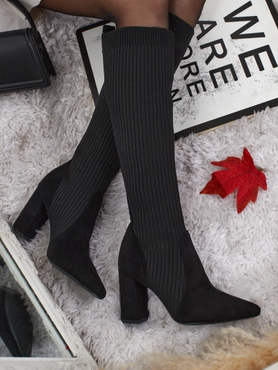 Women's Boots with Ribbed Fabric Isolen