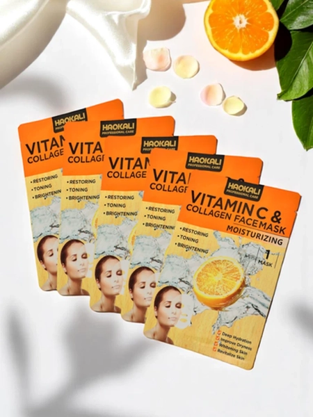 Haokali - Näomask vitamiini C ja kollageeniga - niisutab, heledaks teeb ja toniseerib
