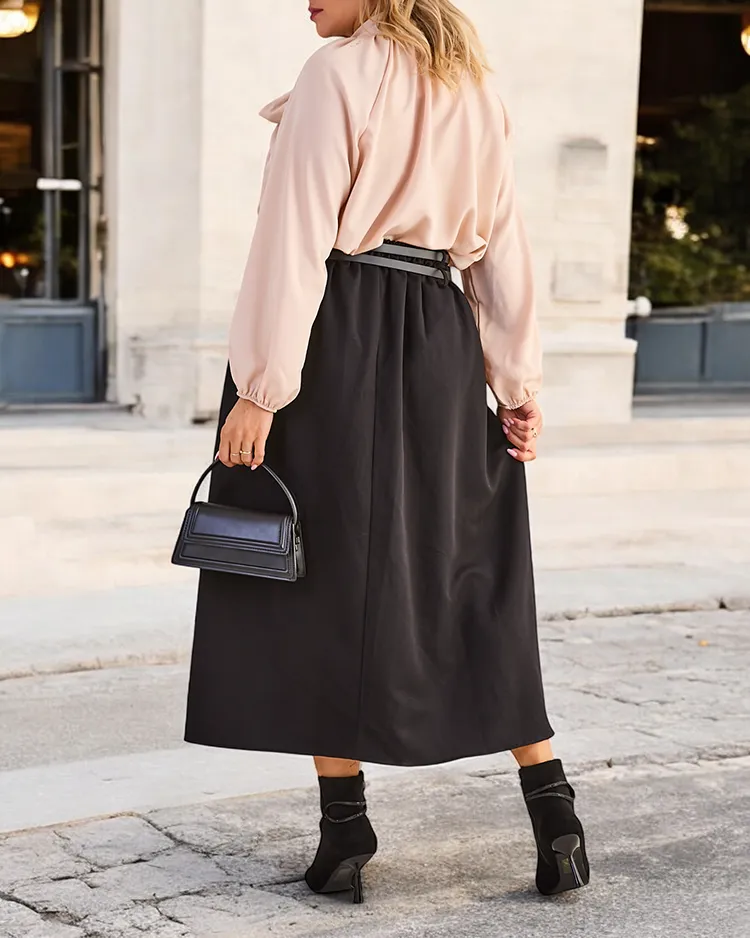 Royalfashion Women's midi skirt PLUS SIZE