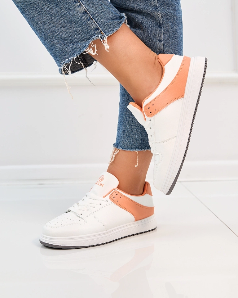 Royalfashion Valge ja oranž naiste spordijalatsid Elevace