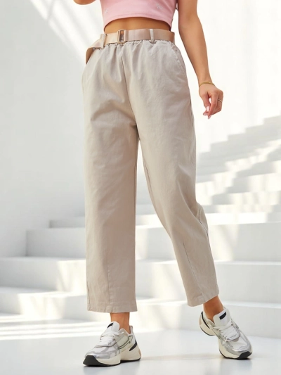 Royalfashion Women's cotton straight trousers