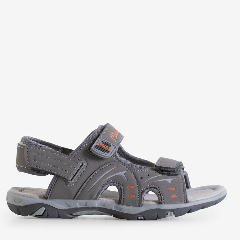 Gray children's sandals with Velcro Roser - Footwear