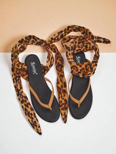Royalfashion Women's flip-flops with a decorative strap Safari Sweet