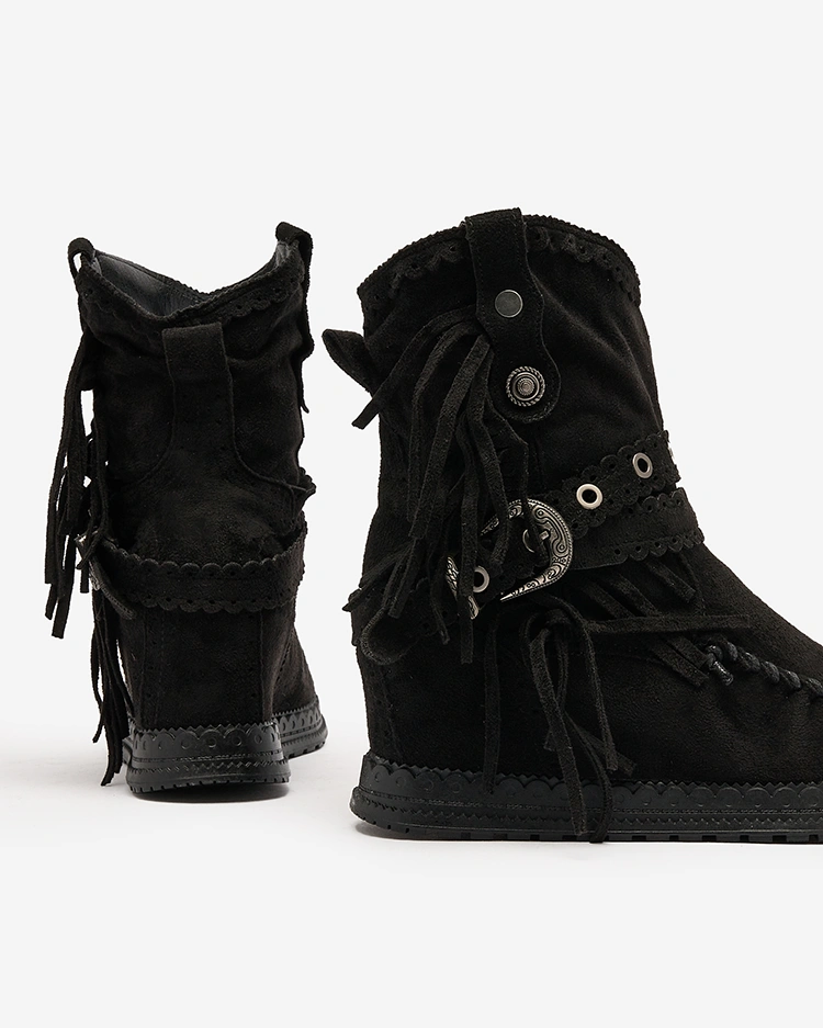 Royalfashion Black women's boots with hidden anchor Dibisa