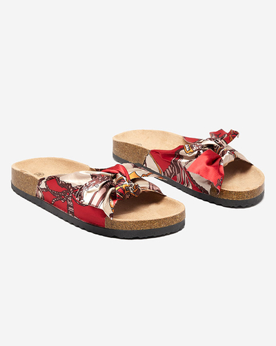 Naiste punased sussid moeka riidest pealisega Laneso - Jalatsid