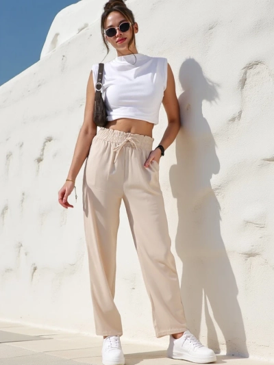 Royalfashion Simple women's fabric trousers