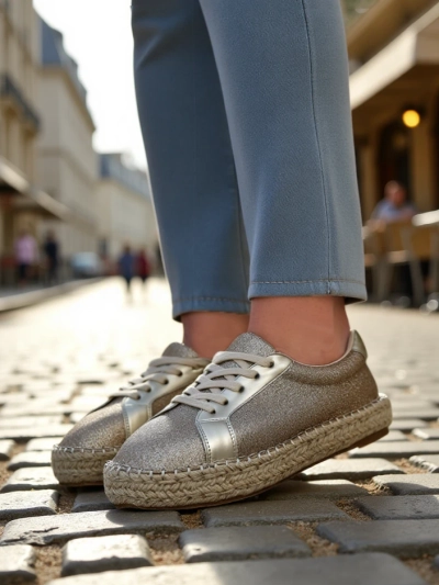 Royalfashion Women's sneakers with glitter Sercele