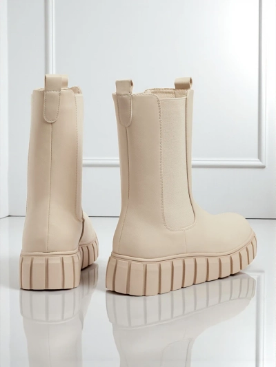 Livora Eco-Leather High Ankle Boots for Women