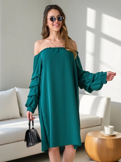Royalfashion Smooth women's dress a'la Spanish style with ruffles