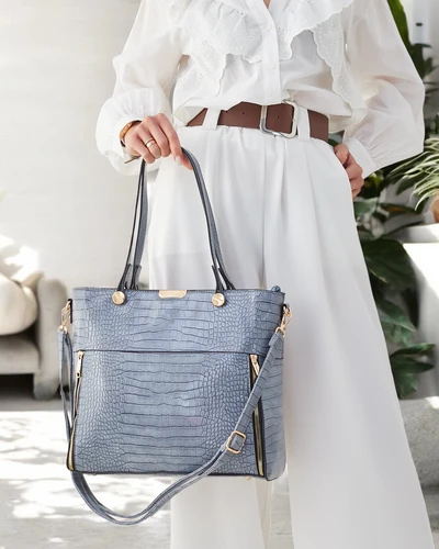 Royalfashion Patent women's handbag with embossing