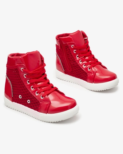 Red girls' high-top sneakers Borris- Footwear