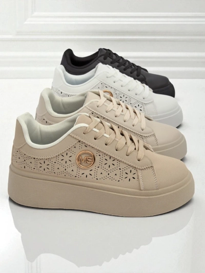 Women's platform sneakers Callista Royalfashion ecru eco-leather