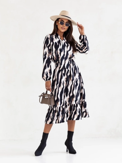 Royalfashion Naiste midi kleit printeeringuga