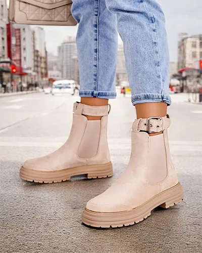 Royalfashion Women's ankle boots with decorative strap Ozzoas