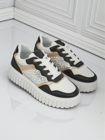 Royalfashion Callista naiste platvormiga tossud, must öko-nahk, suurus 40