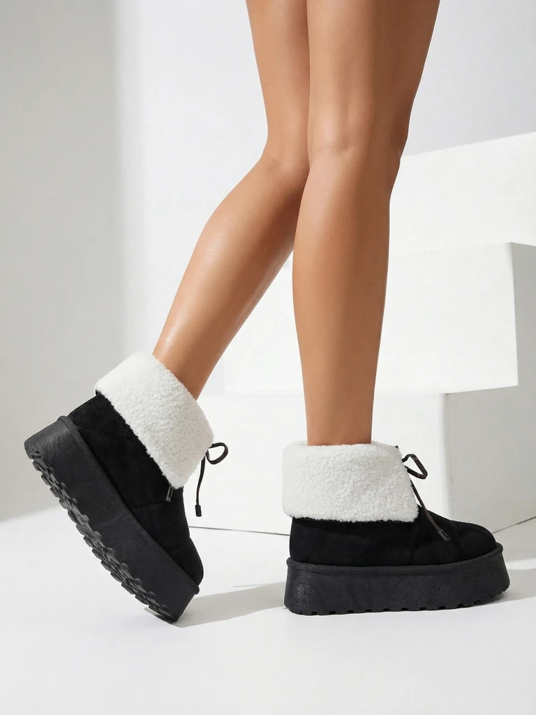 Женские снежные ботинки Royalfashion с шнуровкой Wdeno