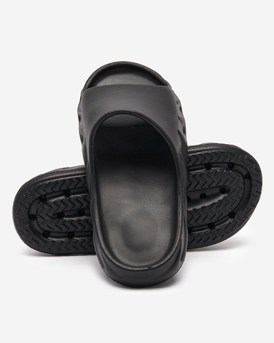 Classic women's black rubber slippers Derika - Footwear