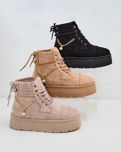 Royalfashion Women's lace-up Woruces boots