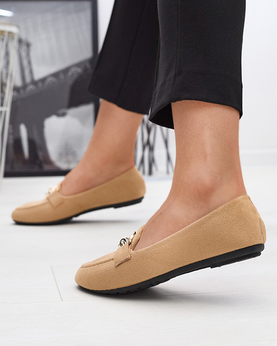 Eco-suede beige moccasins Brussi - Footwear