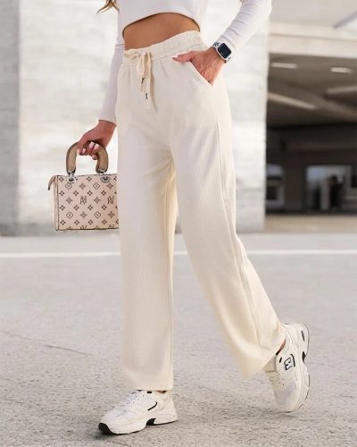 Royalfashion Женские широкие ребристые брюки