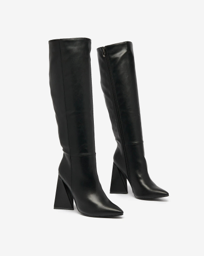 Royalfashion Black women's triple heeled boots Lebrabi