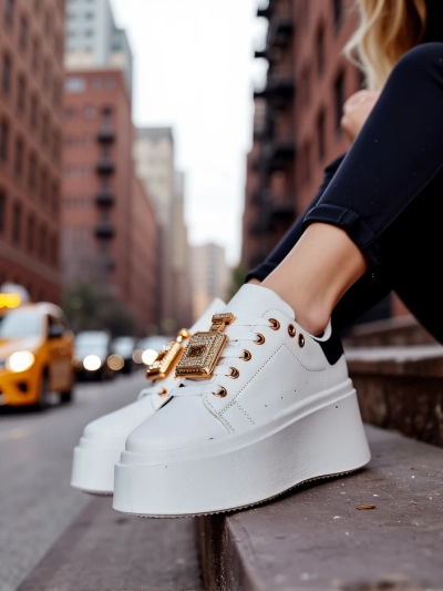 Royalfashion Women's platform sports sneakers Oviger