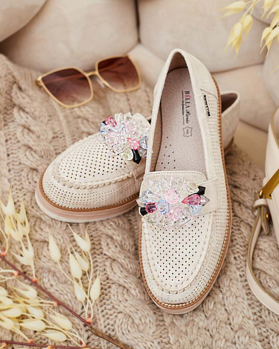 Royalfashion Мокасины с разноцветными камнями Restea