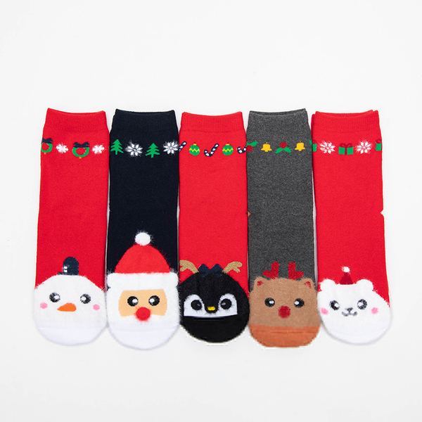 Colorful women's socks with a Christmas pattern - Underwear