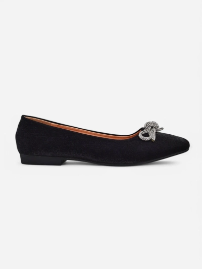 Royalfashion Women's ballerinas with a bow and shine Ofenal