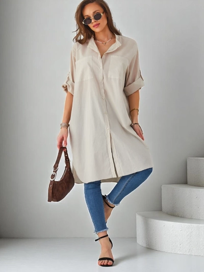 Royalfashion Cotton long women’s oversized shirt