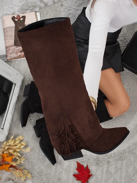 Women's Eco-Suede Knee-High Boots with Tauren Upper
