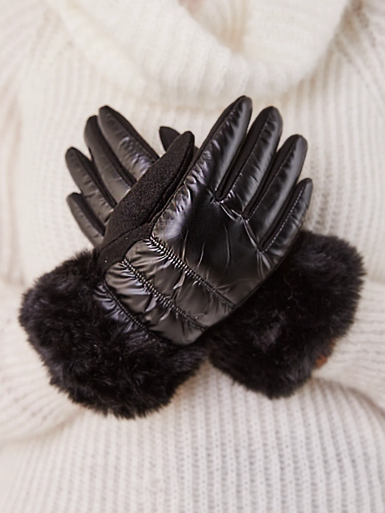 Royalfashion Women's gloves with fur
