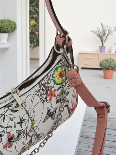 Royalfashion Väike naiste käekott ökonahast, lillelise mustriga Lily Bloom