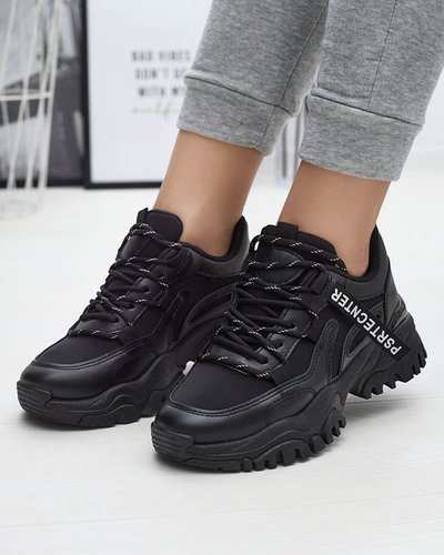 Black women's sneaker sports shoes Evilpo- Footwear