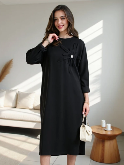 Royalfashion Naiste midi kleit, suurusega lilledega