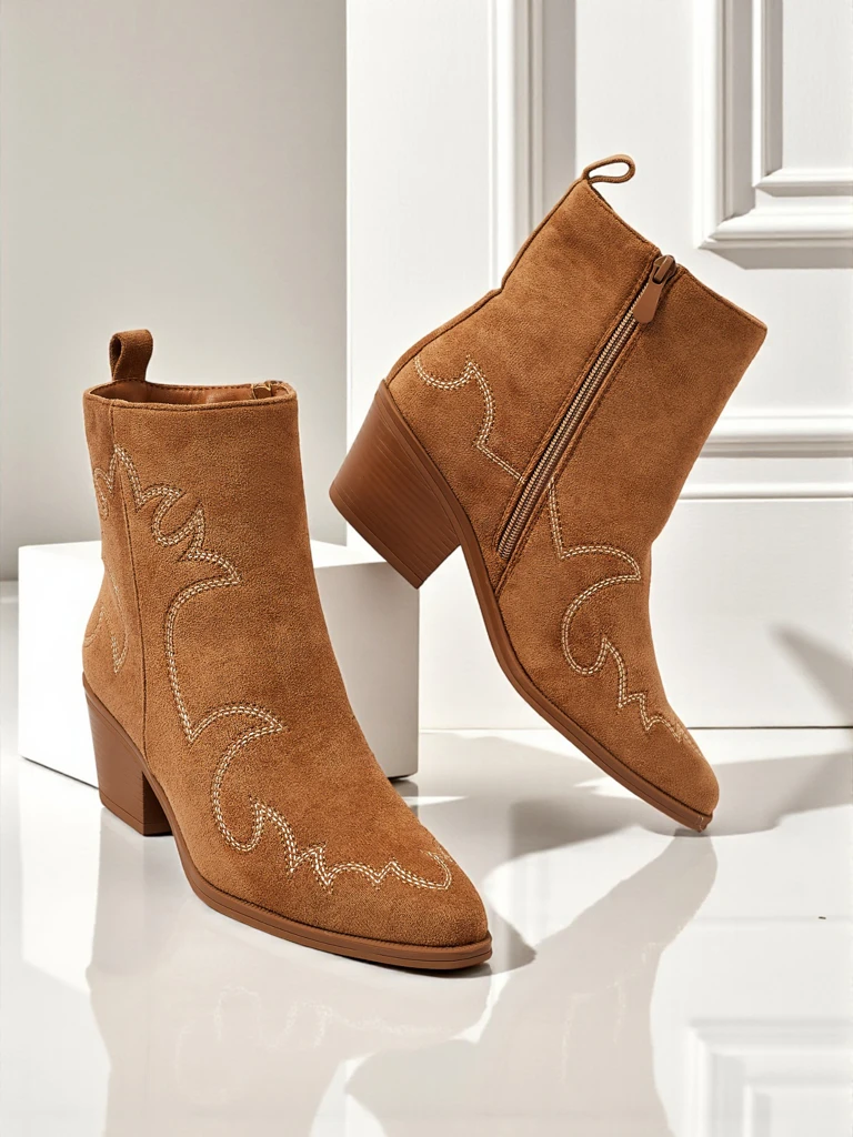 Velvet Ash naiste kauboistiilis poolsaapad – kontsaga