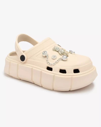 Royalfashion Cream women's rubber flip-flops Kooranza