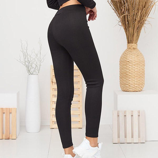 Black insulated women's leggings- Clothing