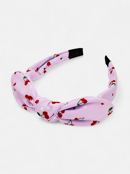 Royalfashion Children's headband with a bow and cherry print