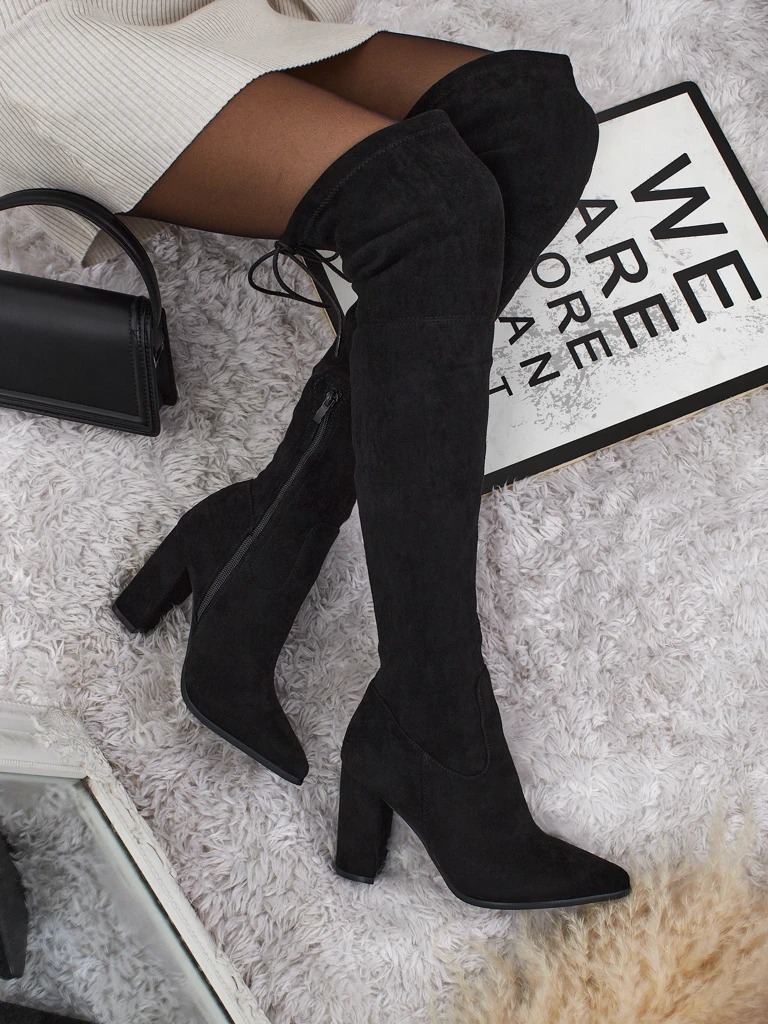 Women's Eldir Faux Suede Over-the-Knee Block Heel Boots