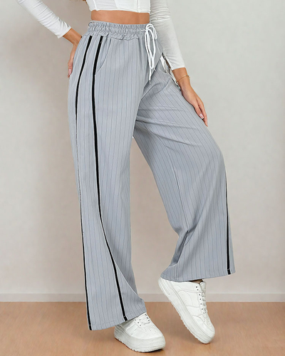 Royalfashion Women's striped fabric pants with stripes