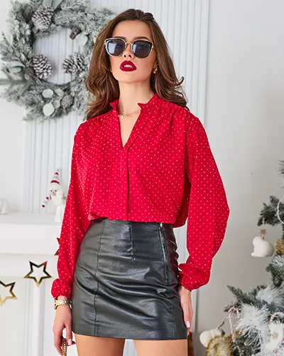 Royalfashion Women's shirt with rhinestones