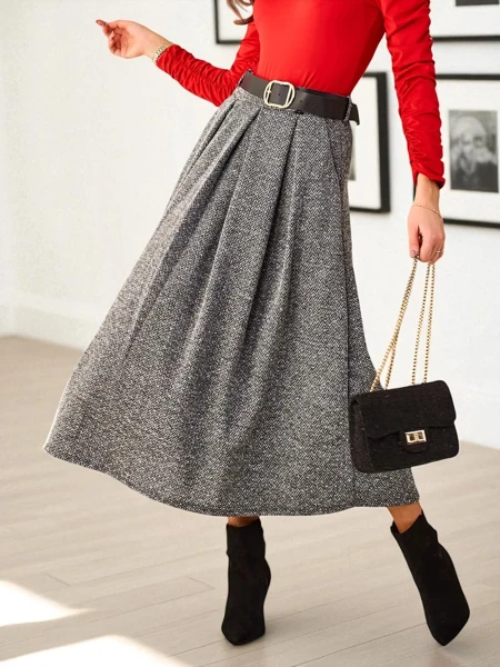 Royalfashion Kvinnor's midi kjol