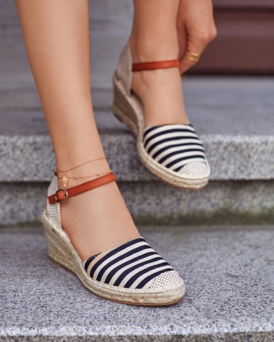 Naiste mustad triipudega espadrillid Mecera wedge - kingad