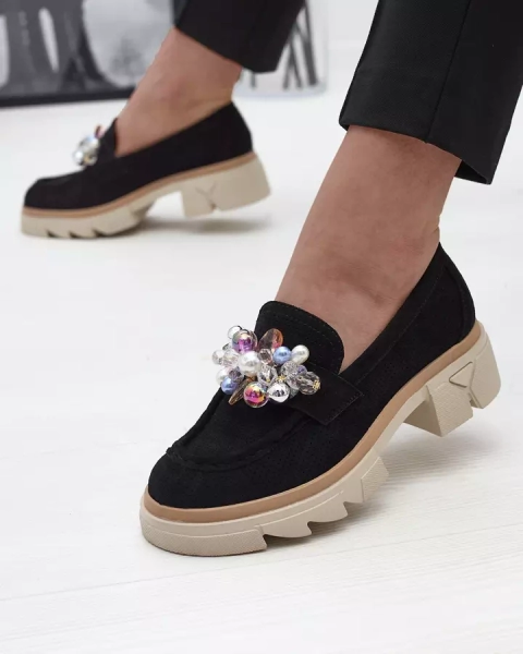 Naiste mustad läbimärg mokassinid Peloga- Jalatsid