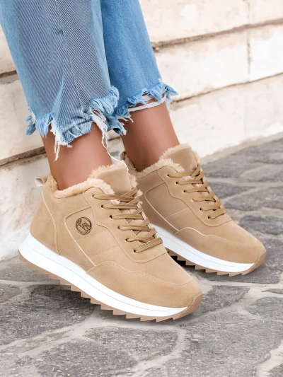 Royalfashion Светло-коричневые женские утепленные спортивные ботинки Lahho