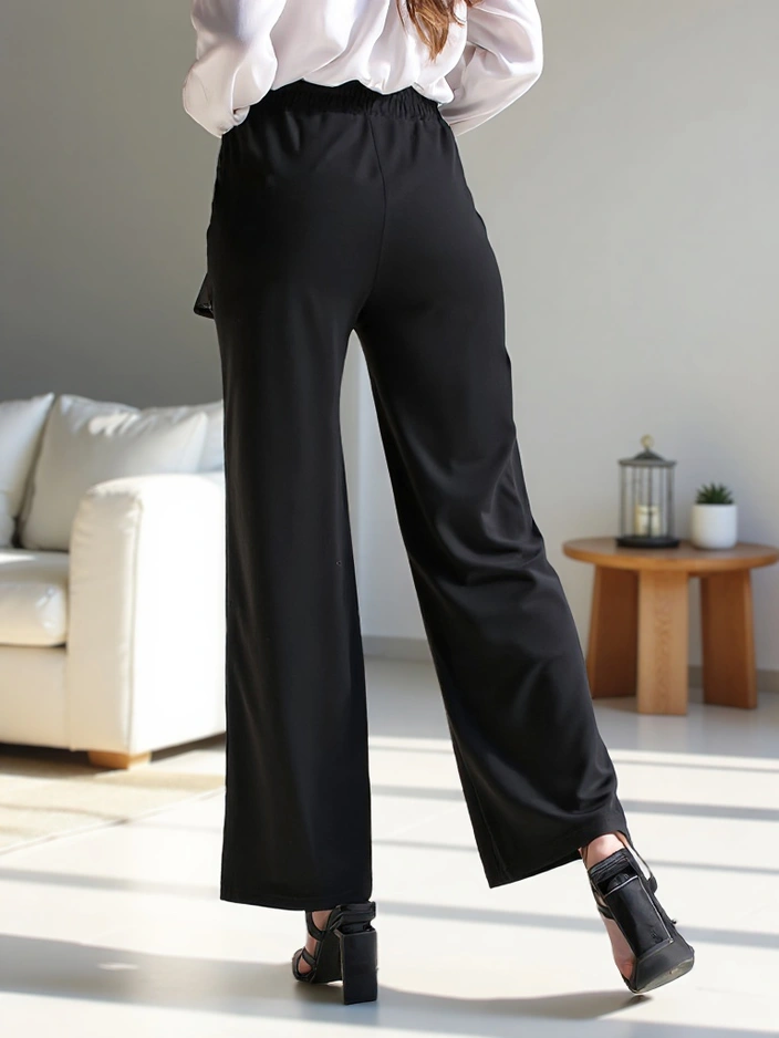 Royalfashion Laiad naiste püksid dekoratiivse pandlaga