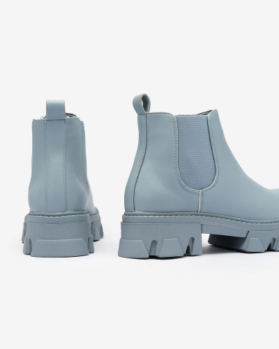 Royalfashion Women's flat heeled boots in blue Alussady
