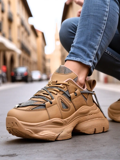 Royalfashion Women's Sneakers on a Thick Sole Reterri